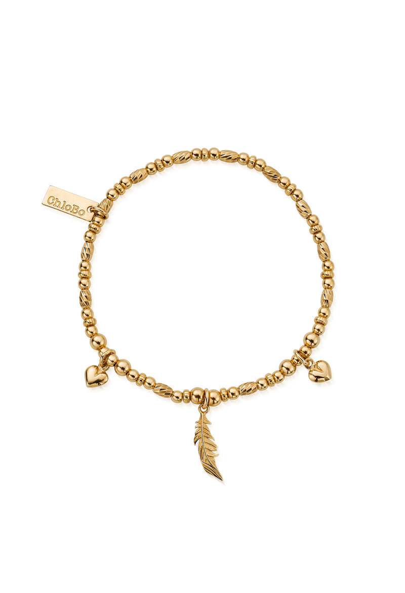 ChloBo Love and Courage Bracelet Silver Gold Plated *