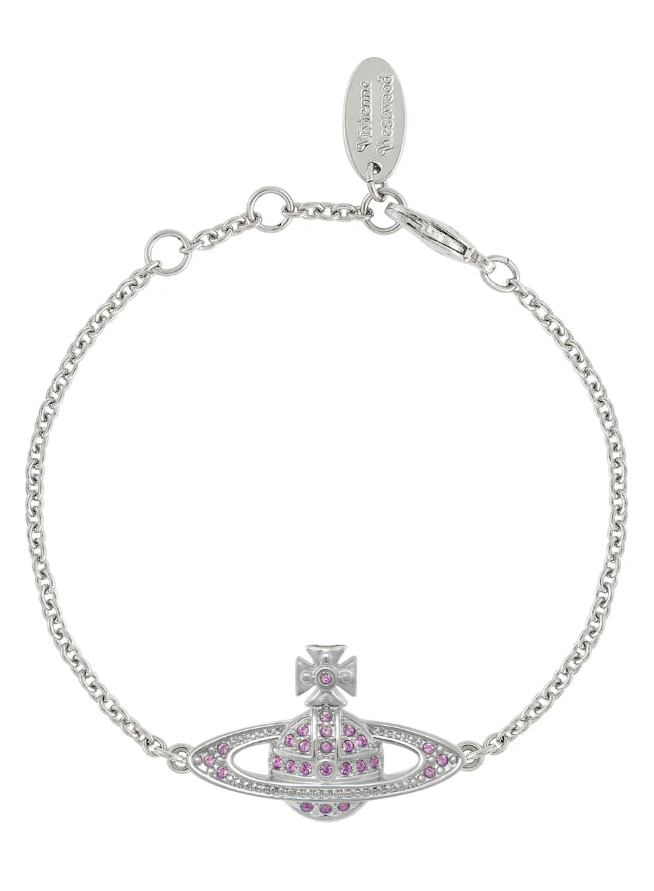 Vivienne Westwood Iris Crystal Mini Bas Relief Bracelet Platinum Plated