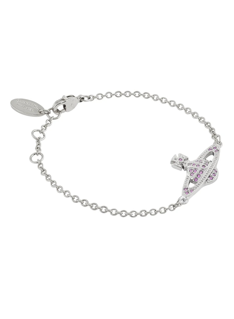 Vivienne Westwood Iris Crystal Mini Bas Relief Bracelet Platinum Plated