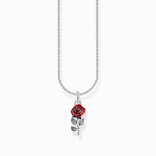 Thomas Sabo Red Rose Romance Pendant and Chain Sterling Silver