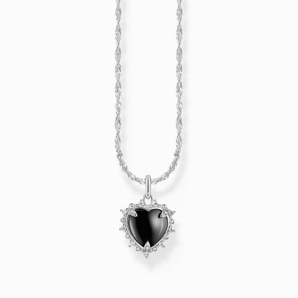 Thomas Sabo Black Heart Romance Pendant and chain Sterling Silver