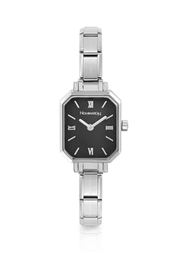 Ladies Nomination Paris Black Dial Bracelet Watch Stainless Steel