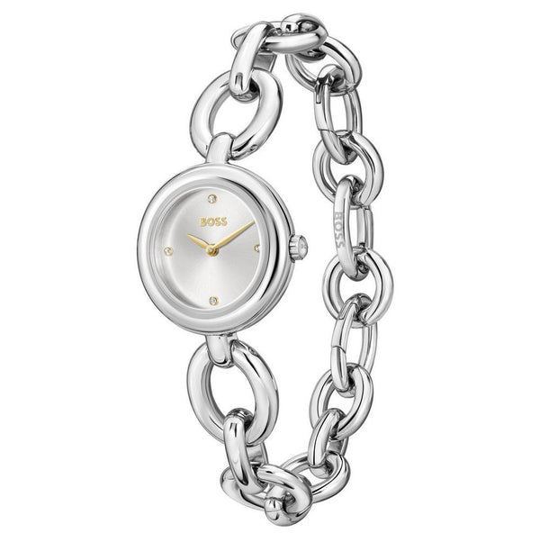 BOSS Ladies Live Silver Dial Chain Bracelet Watch Stainelss Steel