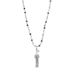 ChloBo Tassel Of Joy Black Rutilated Quartz Necklace Silver