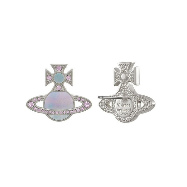 Vivienne Westwood Pink Rina Earrings Platinum Plated