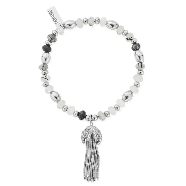 ChloBo Tassel Of Joy Rutilated Quartz Bracelet Silver