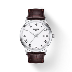 Mens Tissot Classic Dream White Roman Numeral Dial Strap Watch Stainless Steel