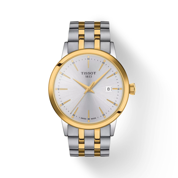 Mens Tissot Classic Dream Silver Baton Dial  Bracelet Watch Stainless Steel/Gold Plated