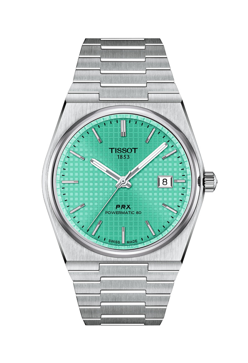 Gents Tissot PRX Powermatic 80 Green Dial Stainless Steel Bracelet Watch