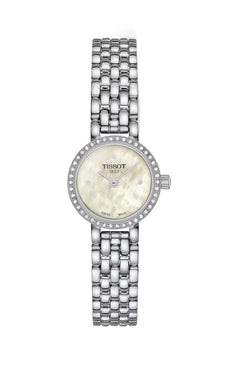 Ladies Tissot Lovely Round MOP Dial Diamond Bezel Bracelet Watch Stainless Steel