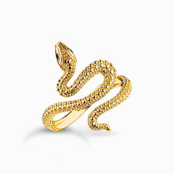 Thomas Sabo Snake Ring Tempting Romance Steling Silver Gold Plated