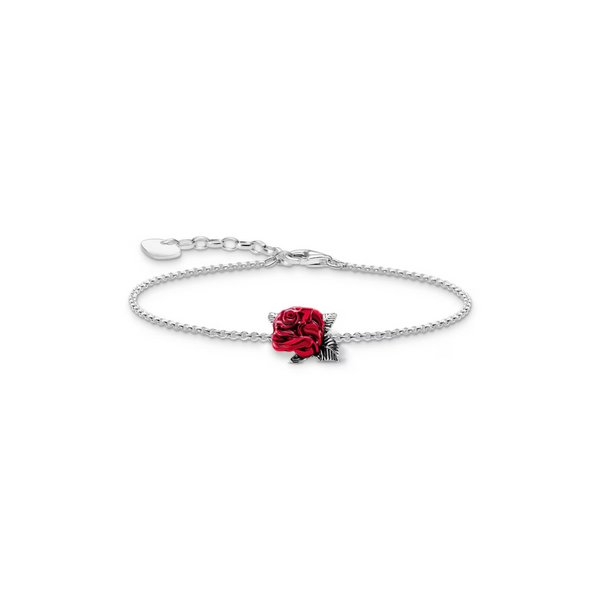 Thomas Sabo Bracelet Red Rose Romance Sterling Silver