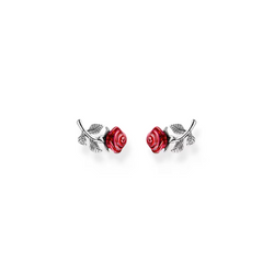 Thomas Sabo Earrings Red Rose Romance Stud Sterling Silver