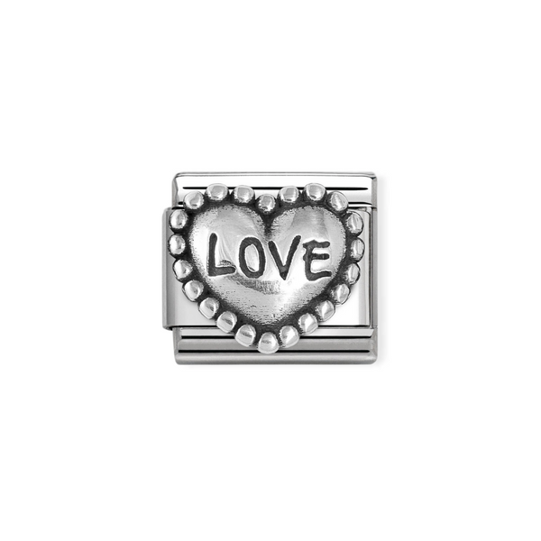 Nomination Composable Classic Link Heart With Dots Love in Silver