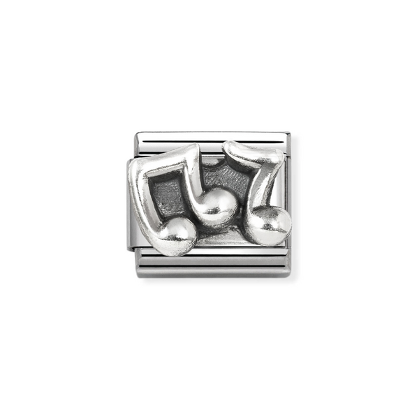 Nomination Composable Classic Oxidized Link Musical Note in Stainless Steel and Sterling Silver