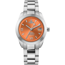 Vivienne Westwood Ladies Fenchurch Orange Dial Bracelet Watch Stainless Steel