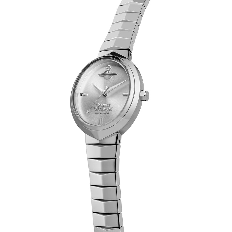 Vivienne Westwood Ladies Armour Silver Dial Bracelet Watch Stainless Steel