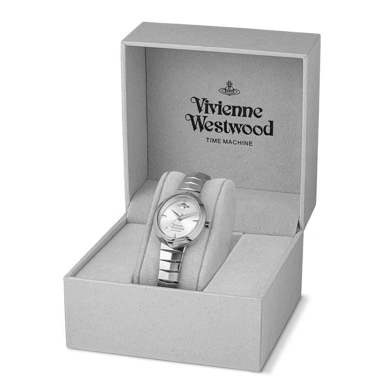 Vivienne Westwood Ladies Armour Silver Dial Bracelet Watch Stainless Steel