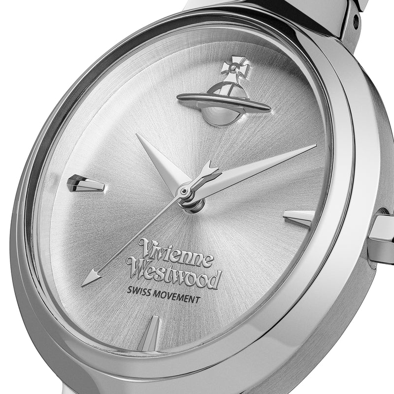 Vivienne Westwood Ladies Armour Silver Dial Bracelet Watch Stainless Steel