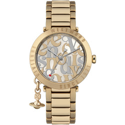 Vivienne Westwood Ladies Orb Logomania Bracelet Watch Gold Plated