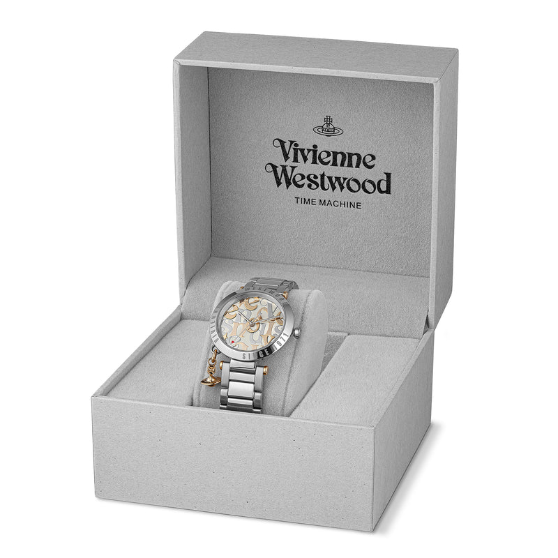 Vivienne Westwood Ladies Orb Logomania Bracelet Watch Stainless Steel