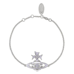 Vivienne Westwood Lilac Blue Ribbon Bas Relief Bracelet Platinum Plated