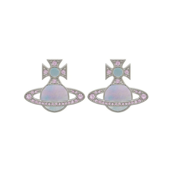 Vivienne Westwood Pink Rina Earrings Platinum Plated