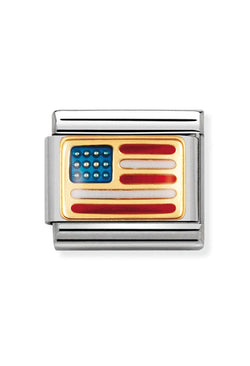 Nomination Composable Classic Link USA Flag in Silver