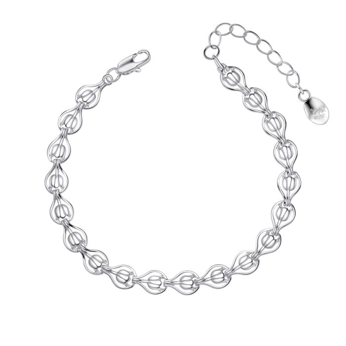 Laura Ashley Tulip Chain Bracelet Silver Plated