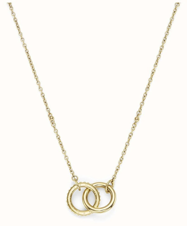 Olivia Burton Amity Interlock Circles Necklace Stainless Steel Gold Plated