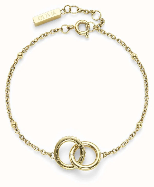 Olivia Burton Amity Interlock Circles Bracelet Stainless Steel Gold Plated