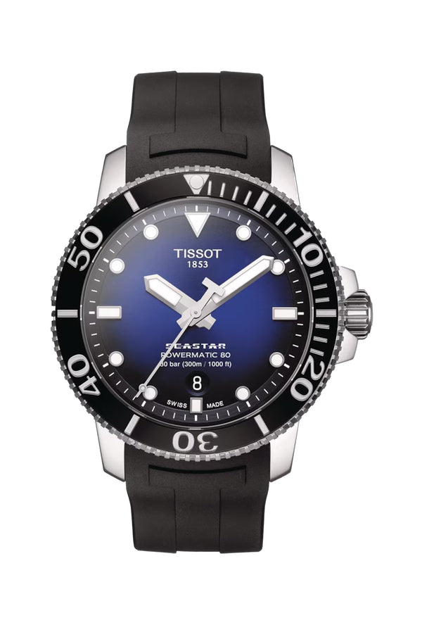 Gents Tissot Seastar 1000 Powermatic 80 Strap Watch Stainless Steel