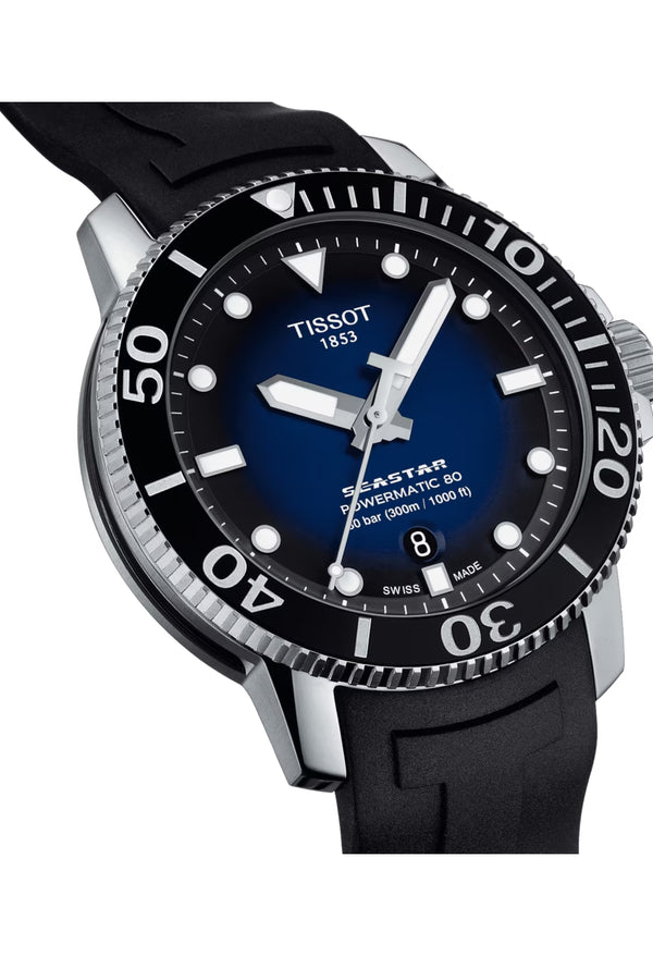 Gents Tissot Seastar 1000 Powermatic 80 Strap Watch Stainless Steel