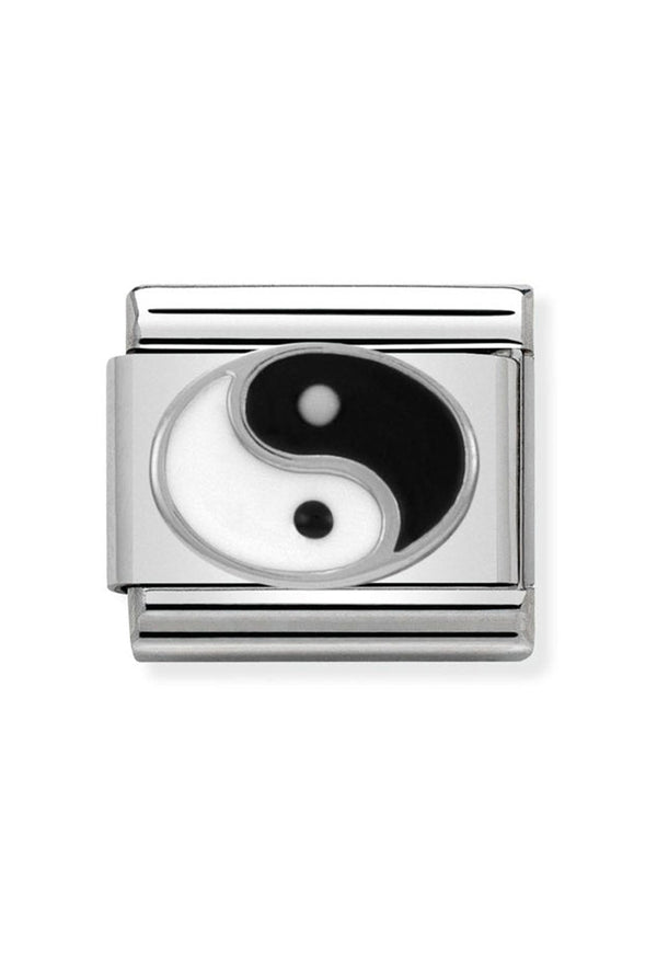 Nomination Composable Classic Link SYMBOLS YIN YANG in Stainless Steel Enamel & Silver 925