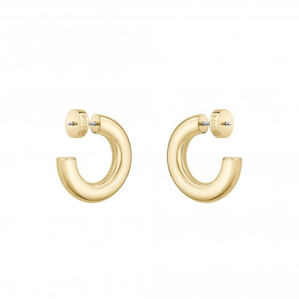 BOSS Live Hoop Earrings in Gold Plated Stainless Steel