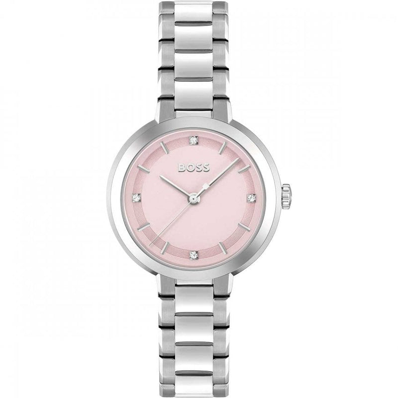 BOSS Ladies Sena Pink Dial Bracelet Watch Stainless Steel