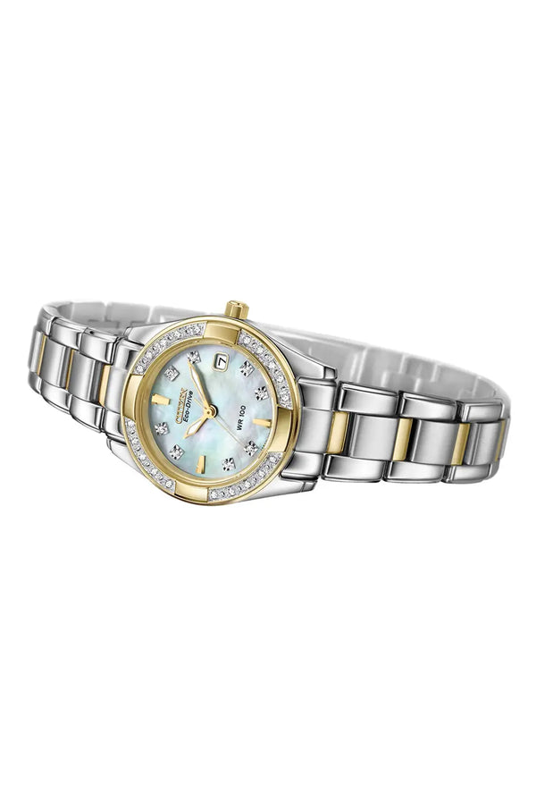 Citizen Ladies Eco-Drive Regent 28 Diamonds Mother of Pearl Dial Bracelet Watch