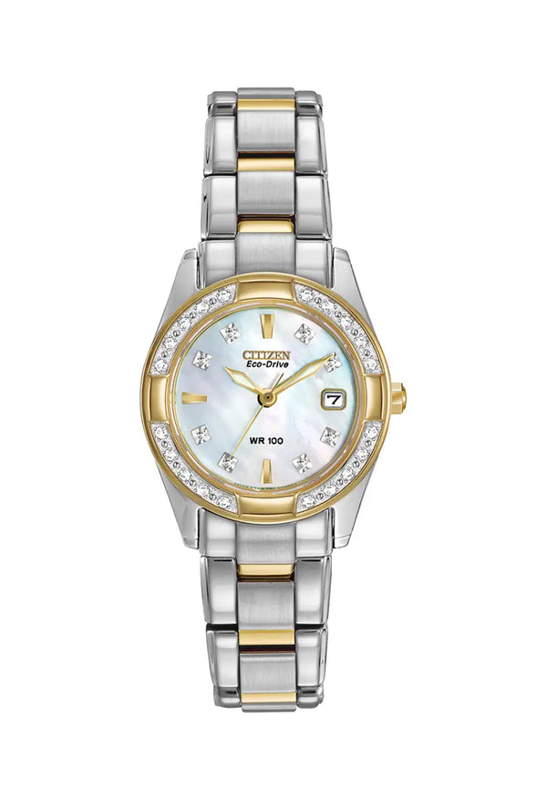 Citizen Ladies Eco-Drive Regent 28 Diamonds Mother of Pearl Dial Bracelet Watch