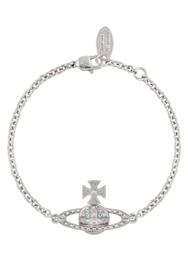 Vivienne Westwood Vitrail Light Crystal Mayfair Bas Relief Bracelet Rhodium Plated