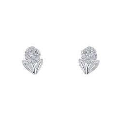 Laura Ashley Serena Full Flower Stud Earrings Silver Plated