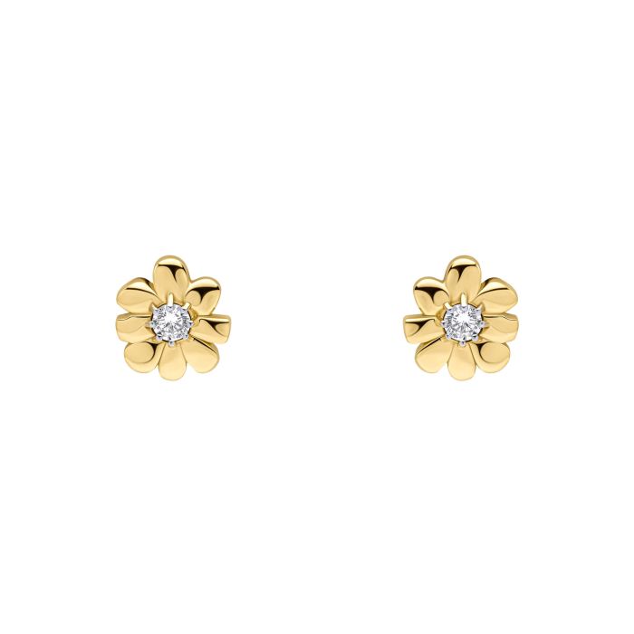 Laura Ashley Cosmos Flower Stud Earrings Gold Plated