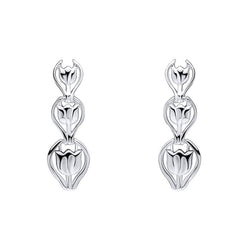 Laura Ashley Tulip Chain Drop Earrings Silver Plated