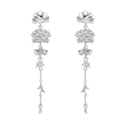 Laura Ashley Wild Meadow Statement Drop Earring Silver Plated