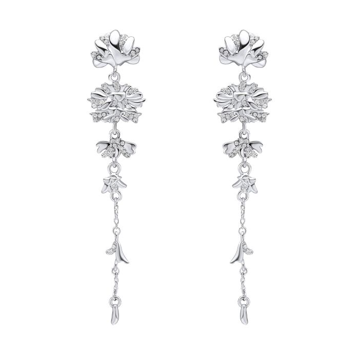 Laura Ashley Wild Meadow Statement Drop Earring Silver Plated