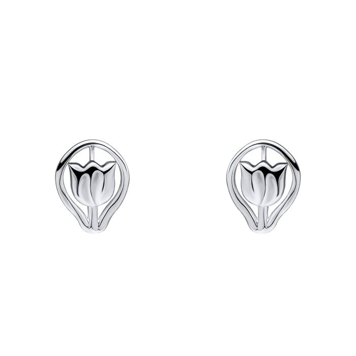 Laura Ashley Tulip Stud Earring Silver Plated