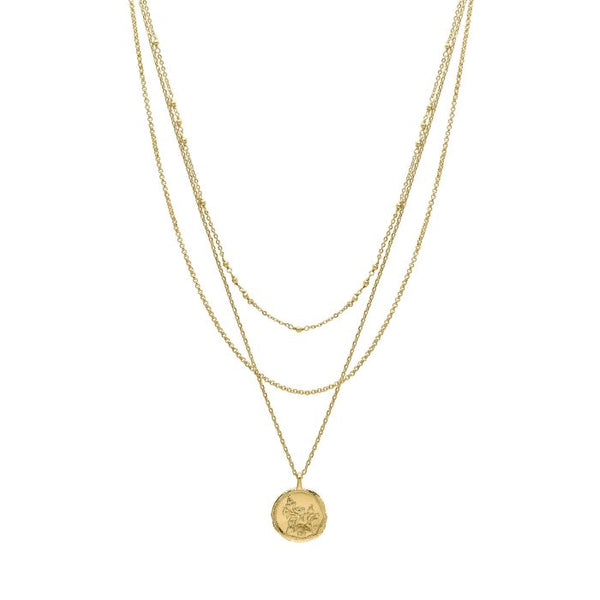 Laura Ashley Linaria Layered Necklace Gold Plated