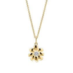 Laura Ashley Cosmos Flower Necklace Gold Plated