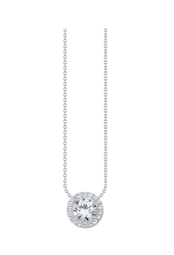 Thomas Sabo Cubic Zirconia Halo Necklace Sterling Silver