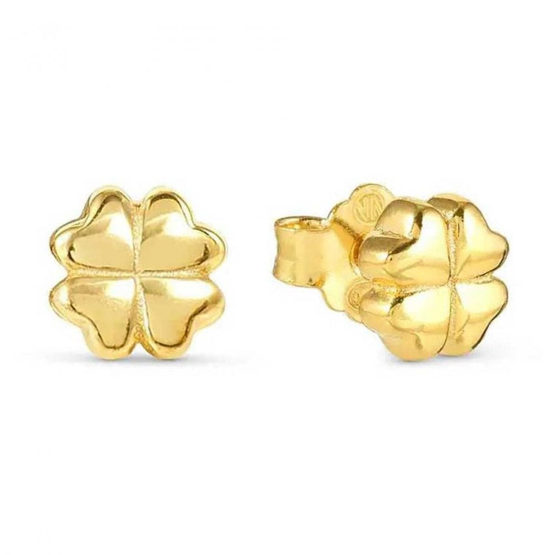 Nomination Armonica Four-Leaf Clover Stud Earrings Silver Gold Plated