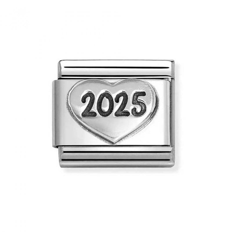 Nomination Composable Classic OXIDIZED SYMBOLS Heart 2025 in Stainless Steel and 925 Sterling Silver